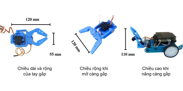 Kích thước tay gắp 2 bậc