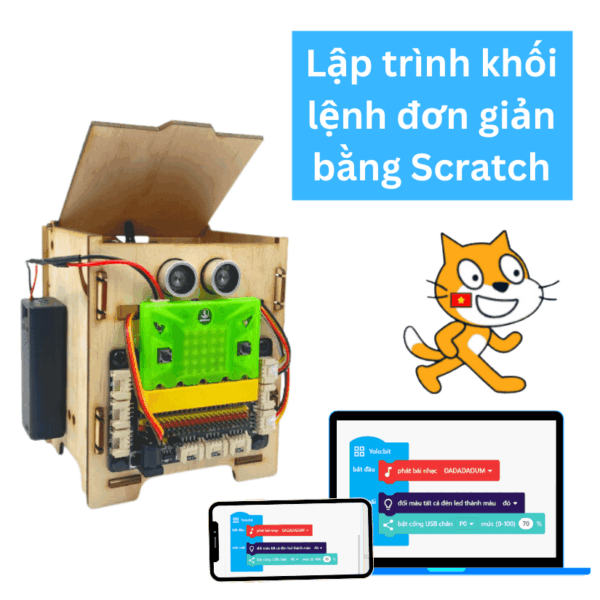 Lập trình thùng rác tự mở nắp