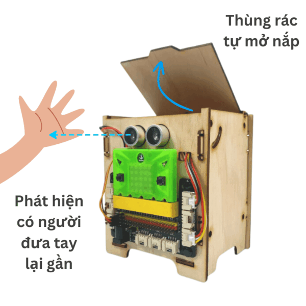 thùng rác tự mở nắp