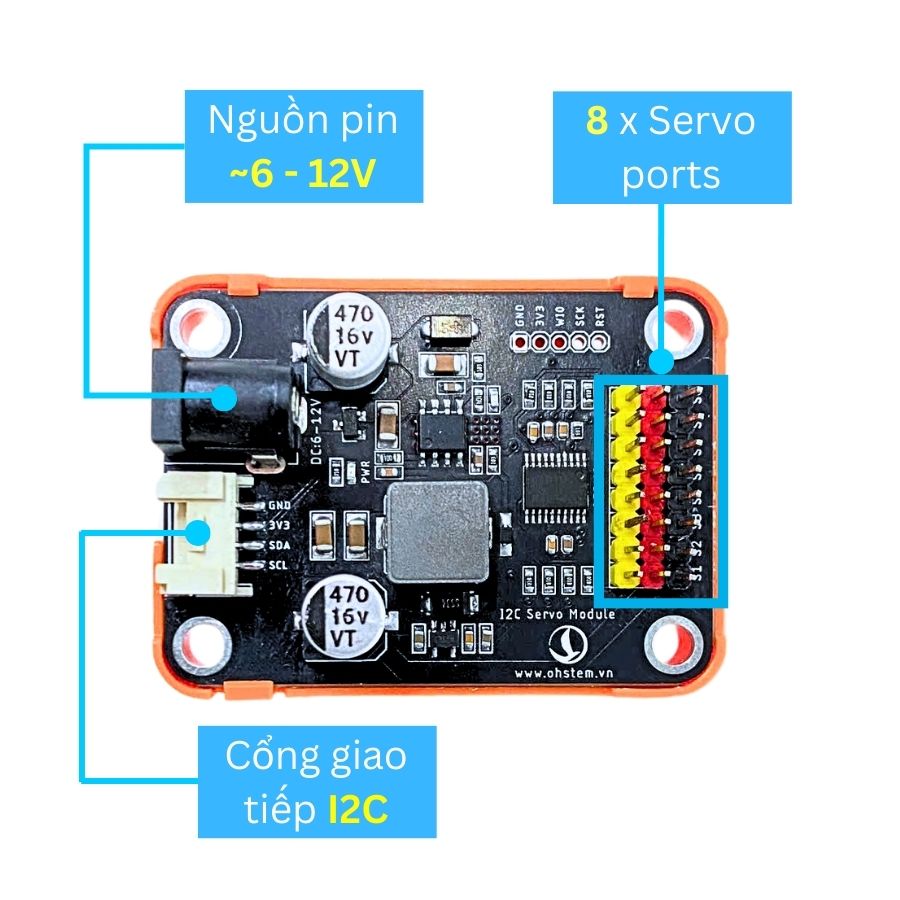 Module servo 8 kênh I2C 5